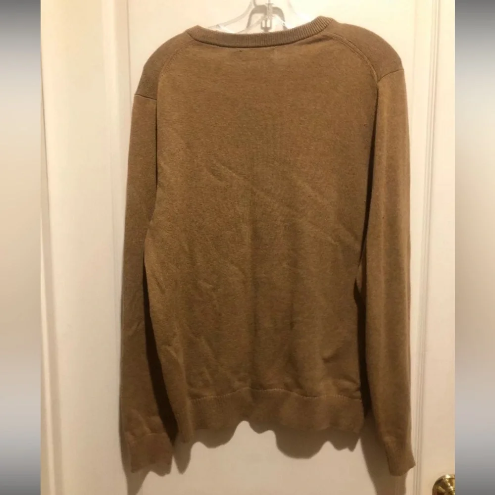 NAUTICA Mens Chestnut Brown V Neck Sweater Size S Small EUC $80